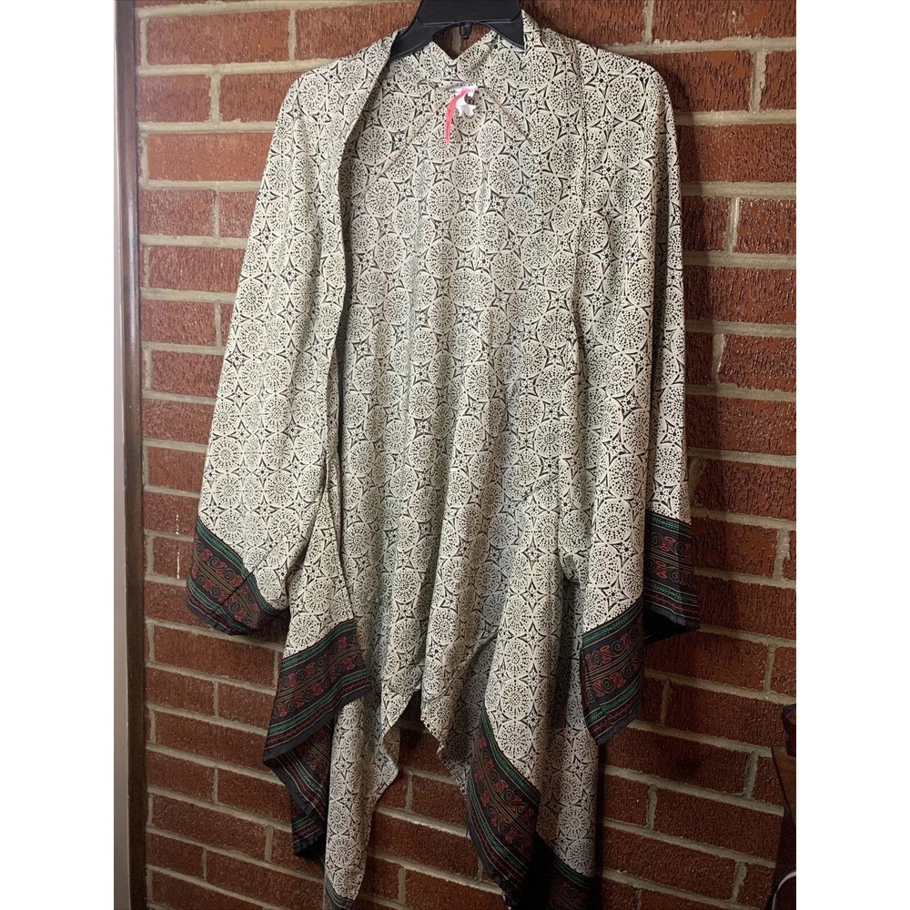 Si Style Women’s Kimono Geometric Cream Black Medium